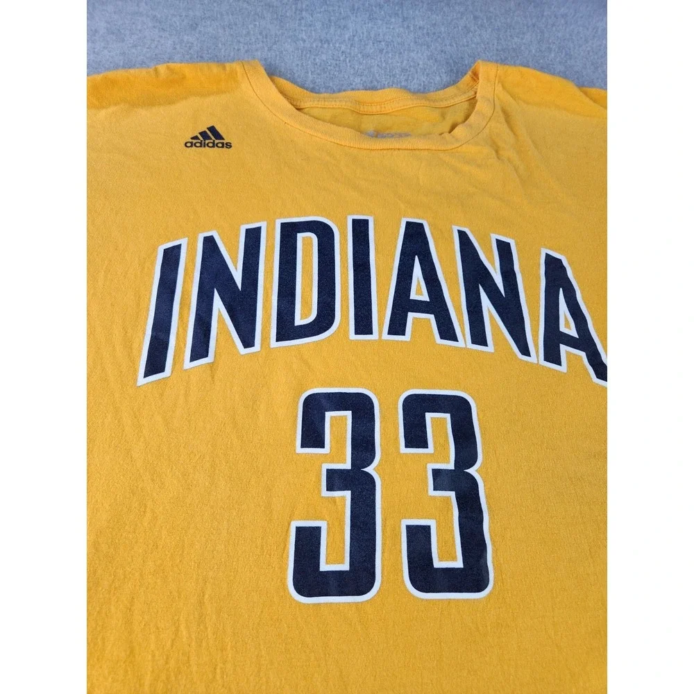 Adidas NBA Indiana Pacers SZ 2XL T-shirt #33 TURNER Yellow Jersey Tee Basketball